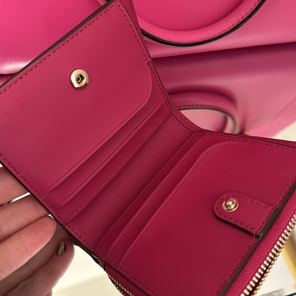 Kate Spade Pink-Orange Mini Bernadine Hadley Street Satchel with matching wallet - Picture 4 of 6